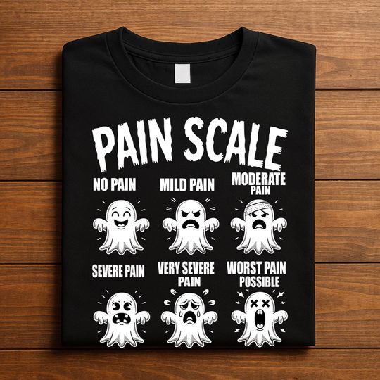 Discover Ghost Pain Scale Shirt Funny Nurse Doctor Halloween Tee Spooky