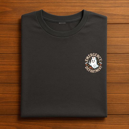Discover Emergency Department Shirt Cute Ghost Halloween Tee With Pumpkins
