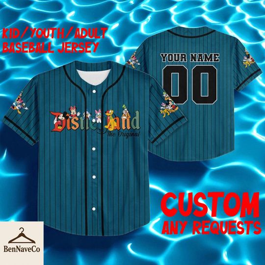 Discover Custom Disneyland Baseball Jersey, Personalized Disney Character Shirt, Cartoon Jersey for Kids Youth Adult