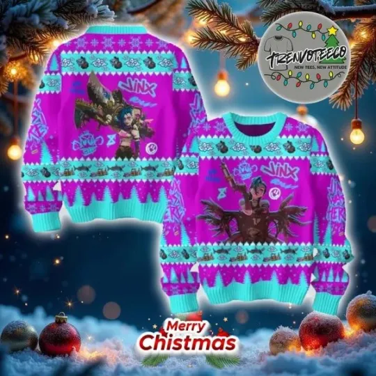 League Of Legends Jinx Of Arcane League Of Legends Ugly Christmas Sweater