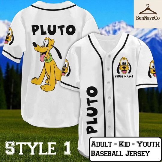 Discover Custom Pluto Baseball Jersey, Disney Dog Shirt, Cartoon Jersey for Kids Youth Adult