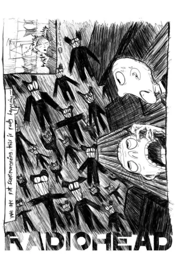 Radiohead Scribble Music Poster - Premium Matte Vertical Poster for Home & Living