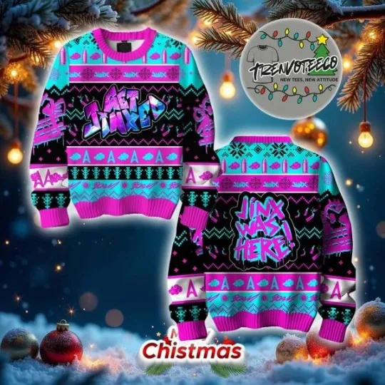 League Of Legends Jinx Was Here Ugly Christmas Sweater
