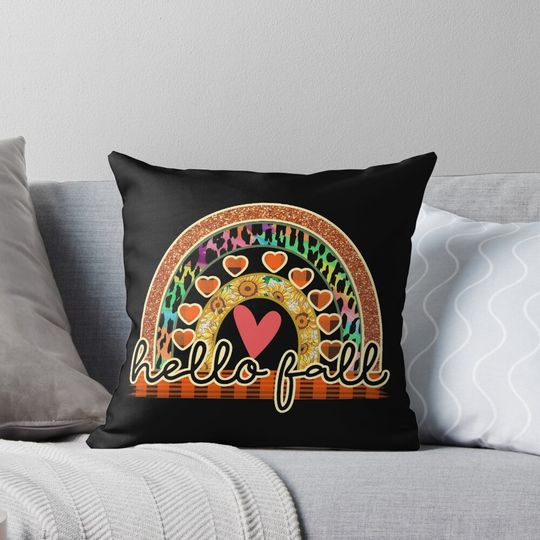 Hello Fall Funny Autumn Halloween  Pillow