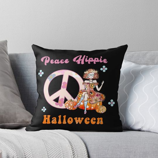 Peace Hippie Halloween Sublimation Pillow