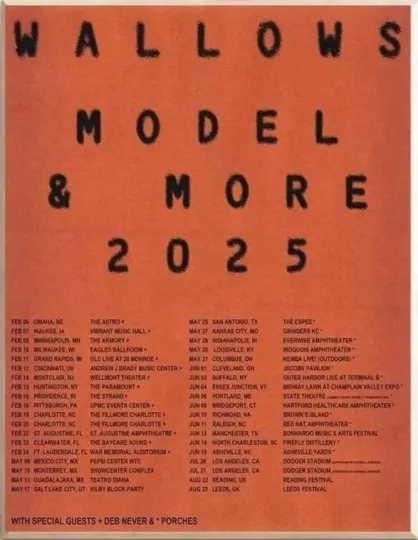 Discover Wallows Model And More Tour 2025 Poster