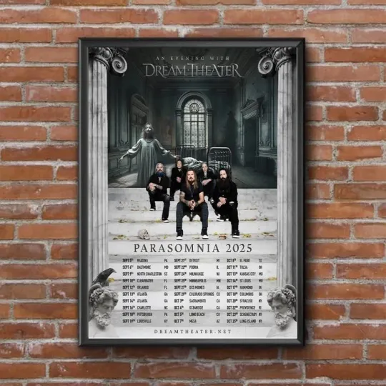 Discover Dream Theater Parasomnia 2025 North America Tour Poster, Prog Rock Band Wall Art