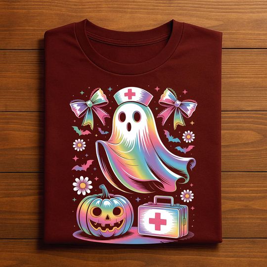 Discover Rainbow Ghost Shirt, Pastel Halloween T-Shirt, Cute Halloween Shirt