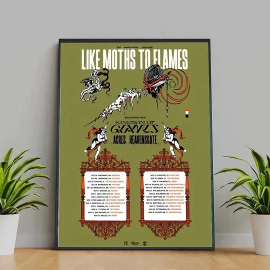 Discover 2025 U.S. Tour Metal Band Poster – Concert Event Wall Art Print for Decor