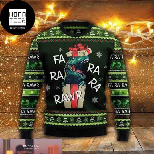 Jurassic Park Farararawr Dinosaur Gifts Xmas 2025 Ugly Christmas Sweater