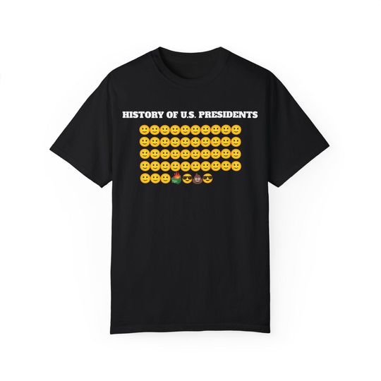 Discover Expressive and Bold: "History of U.S. Presidents" Emoji Tee