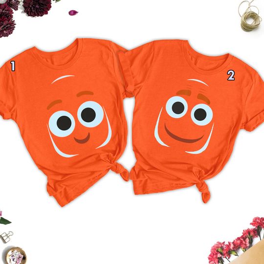 Discover Finding Nemo Movie Character Halloween Costume Shirt, Funny Nemo Matching Halloween T-Shirt, Nemo Fish Halloween Costumes Gift Shirts