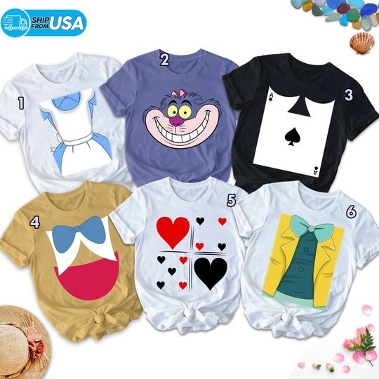 Discover Wonderland Family Matching T-Shirt, Halloween Cosplay Costume, Movie Family Shirt, Family Trip Shirt