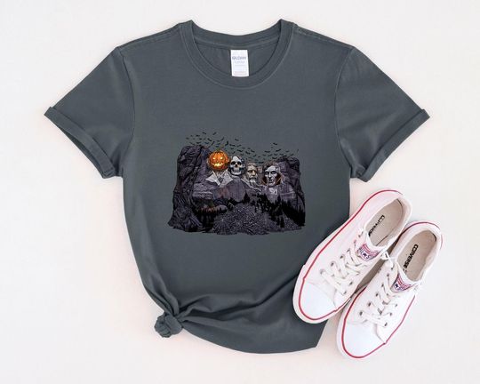 Discover Spooky Mount Rushmore Halloween T-Shirt: Funny American History Tee