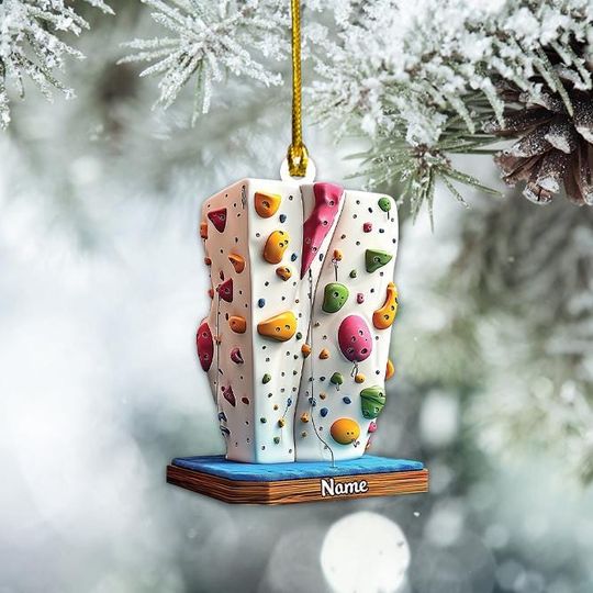 Discover Climbing Wall Christmas Ornament, Rock Climbing Ornament, Mountain Climber Ornament, Climbing Gym Ornament, Bouldering Ornament TD-1127-VC01