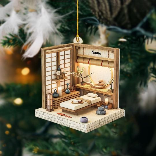 Discover Custom Name Massage Ornament, 2D Flat Ornament, Personalized Massage Therapy Ornament, Massage Christmas, Spa Tree Decoration ID-1104-IJXV