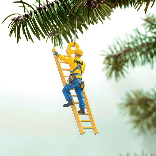 Discover Personalized Construction Worker Christmas Ornament, Builder Christmas Ornament, Handyman Ornament, Constructor Ornament Gift TD-1210-02IH