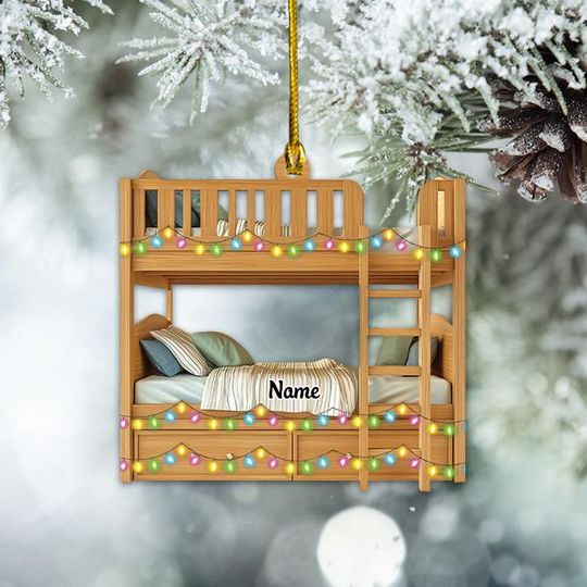 Discover Personalized Bunk Bed Ornament, Bunk Bed Christmas Ornament, Bedroom Holiday Ornament Decor, Bunk Bed Hanging Ornament Decor TD-1125-81KU