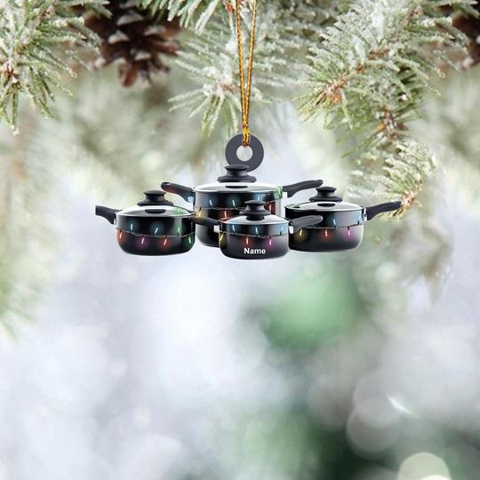 Discover Personalized Cooking Pots Christmas Ornament, Cooking Christmas Ornament, Kitchen Holiday Ornament Decor, Chef Ornament Gift TD-1113-ID8T