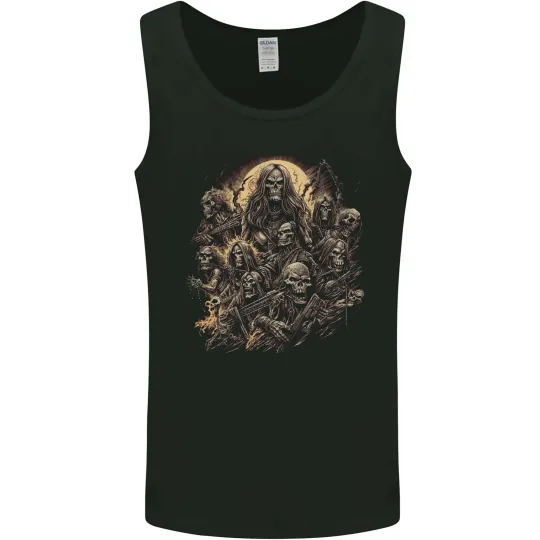 Heavy Metal Skull Rock Band Biker Men's Tank Top