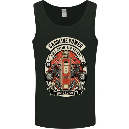 Discover Gasoline Power Biker Motorcycle Men's Tank Top