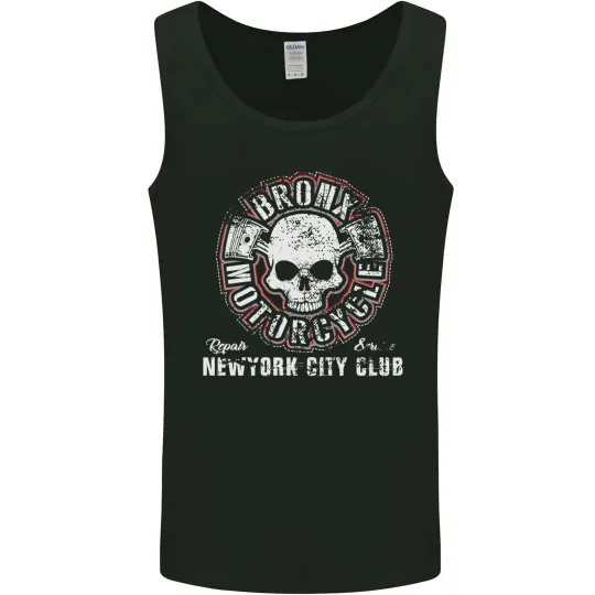 Discover Bronx Motorcycle Motorbike Biker Mens Vest Tank Top
