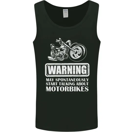 Discover Start Talking About Motorbikes Funny Biker Mens Vest Tank Top