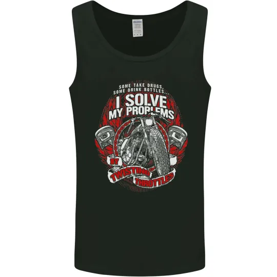 Twisting Throttles Biker Motorcycle Men's Vest Tank Top