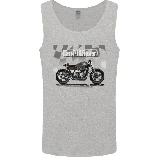 Discover Cafe Racer Motorbike Motorcycle Biker Mens Vest Tank Top