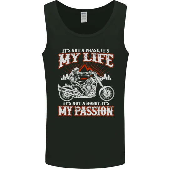 Discover Motorbike Its My Passion Biker Motorcycle Mens Vest Tank Top