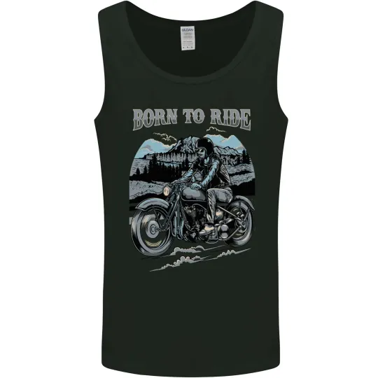 Discover Born to Ride Motorbike Motorcycle Biker Mens Vest Tank Top
