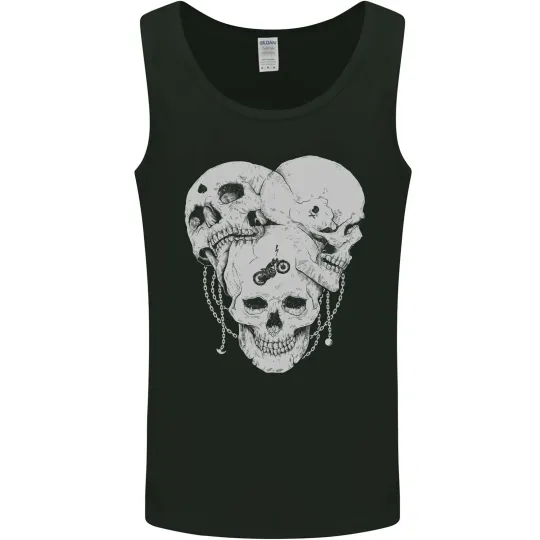Discover Biker Skulls Motorcycle Motorbike Chopper Mens Vest Tank Top