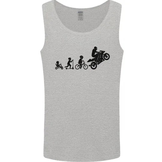 Discover Motorbike Evolution Funny Biker Motorcycle Mens Vest Tank Top