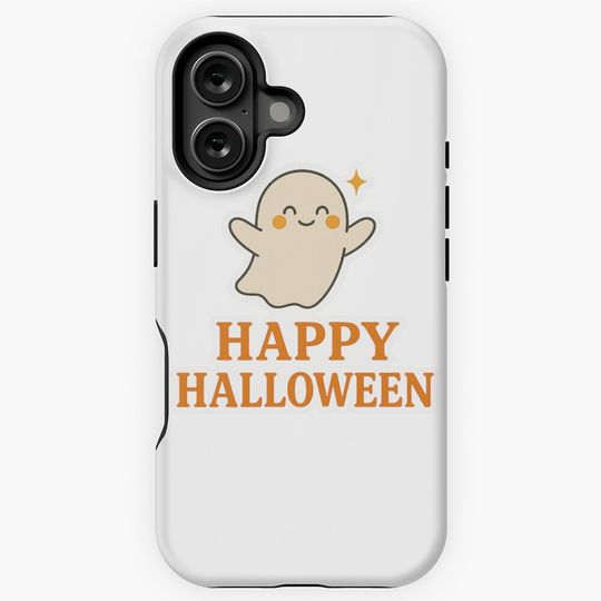 Discover Happy Halloween Cute Smiling Ghost iPhone Case