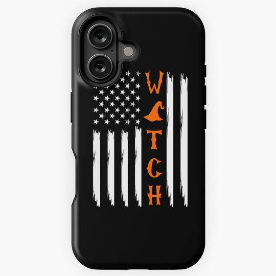 Discover Witch Halloween Funny Witch Flag USA America iPhone Case