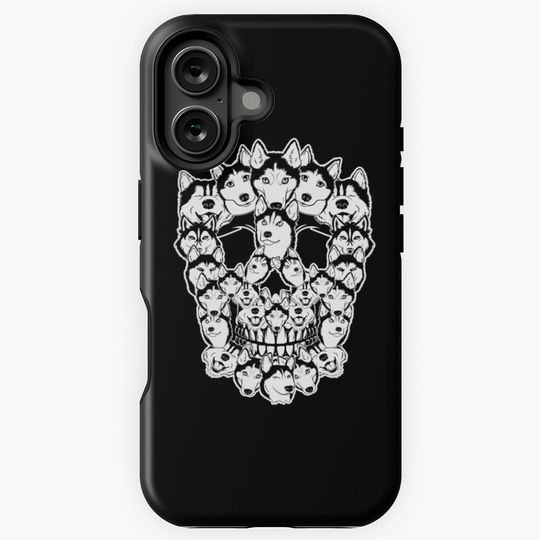 Discover Husky Dog Skull Halloween Costume iPhone Case