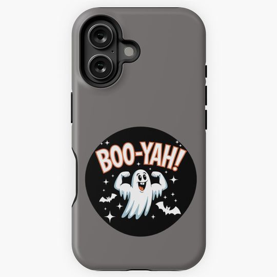 Discover Ghostly Gains: A funny Halloween T-shirt design that's all about strength and spooky fun. For the Halloween Festive Season iPhone Case