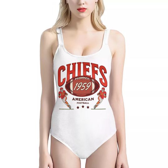 Chiefs Football Swimsuit, Team Swimwear, Sports Swimwear