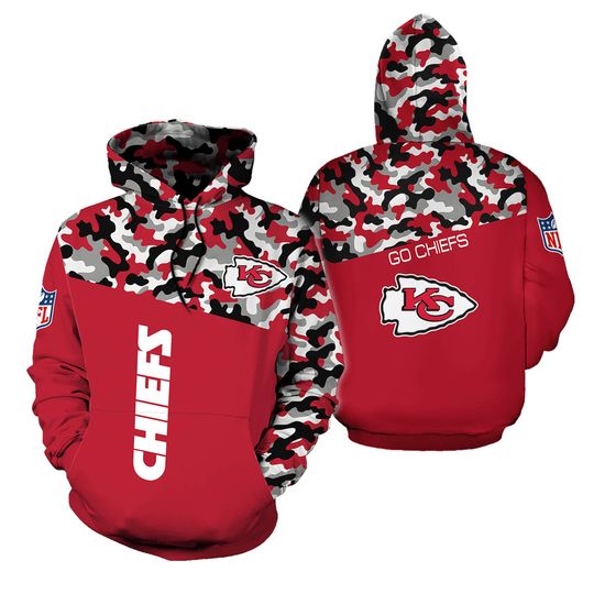 Kansas Chiefs Hoodie Go Chiefs Football Team Fan, Kansas Chiefs Game Day Football 3D Hoodie