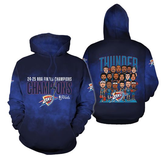 Funny 3D Hoodie 2024-25 Oklahoma City Thunder Finals Champion