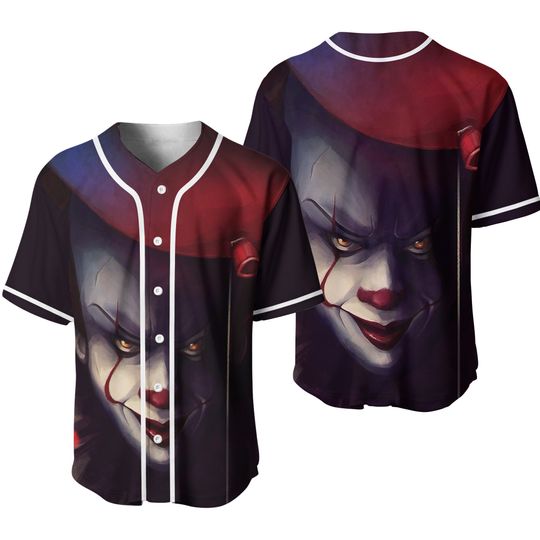 PH110924H41 Pennywise Shirt, Pennywise Baseball Jersey, Halloween Baseball Jersey, Horror Movie Shirt, Scary Movie Shirt