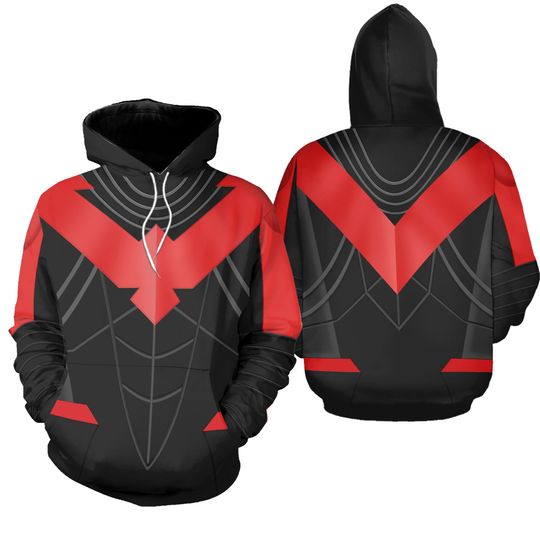 Red colored nightwing Hoodies Tracksuit, Costume Cosplay Hoodie Joggers