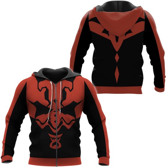 Star Wars Darth Maul Hoodies, Disney Zip Hoodie