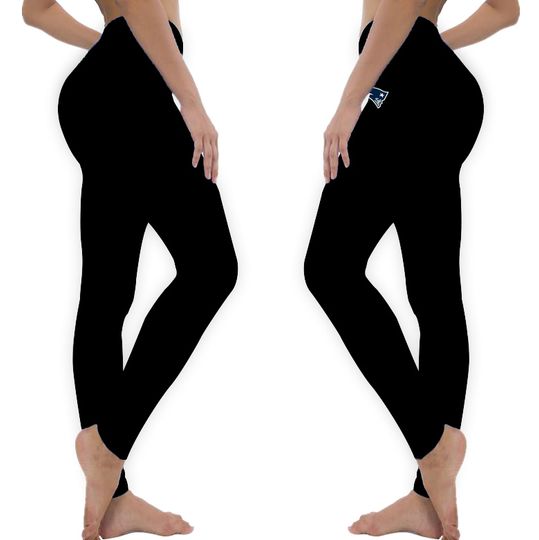 Women's New England Football Patriots Solid Leggings, Black, Gift for Fan