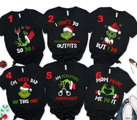 The Grin Christmas Family Matching Shirts, Family Men Funny shirt, I Don't Do Matching Christmas Outfits, But I Do Tee, Christmas gifts