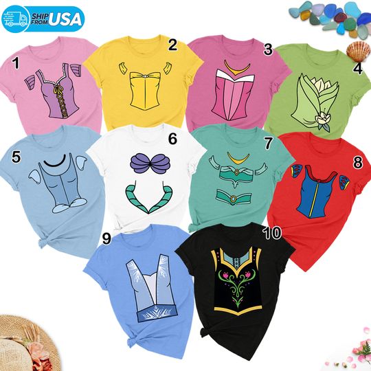 Discover Princess Dress Matching Group Shirt, Princess Halloween Costume Shirt, Halloween Costume For Family Group T-Shirt, Beauties Team Shirt