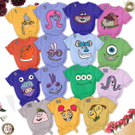 Discover Halloween Costume For Family Group T Shirt, Monster Face Friend Group Tee, Monster Family Matching Shirt, Monster Birthday Party Theme