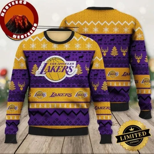 Discover Lakers Ugly Sweater Funny Cute Los Angeles Lakers Ugly Christmas