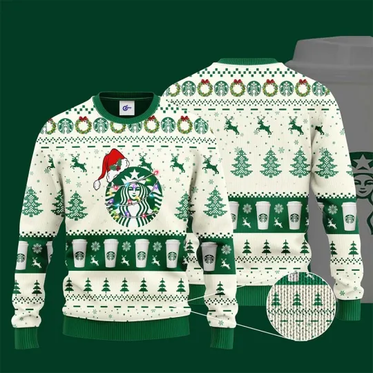 Starbucks Santa Hat Christmas Ugly Christmas Sweater