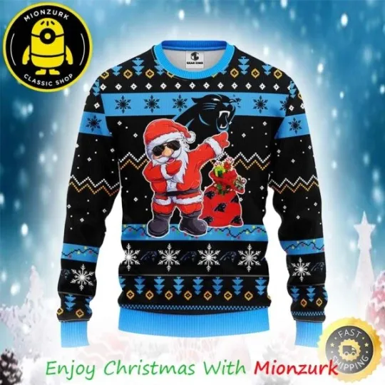 Discover Carolina Panthers football Santa Claus Christmas Ugly Sweater